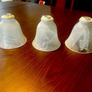 Vintage Bell Glass Lamp Shade Set of 3